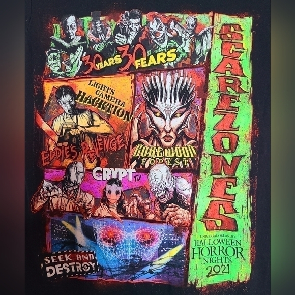 𝅺universal Orlando Halloween Horror Nights 2021 30 Years Shirt Sz S - Picture 2 of 3